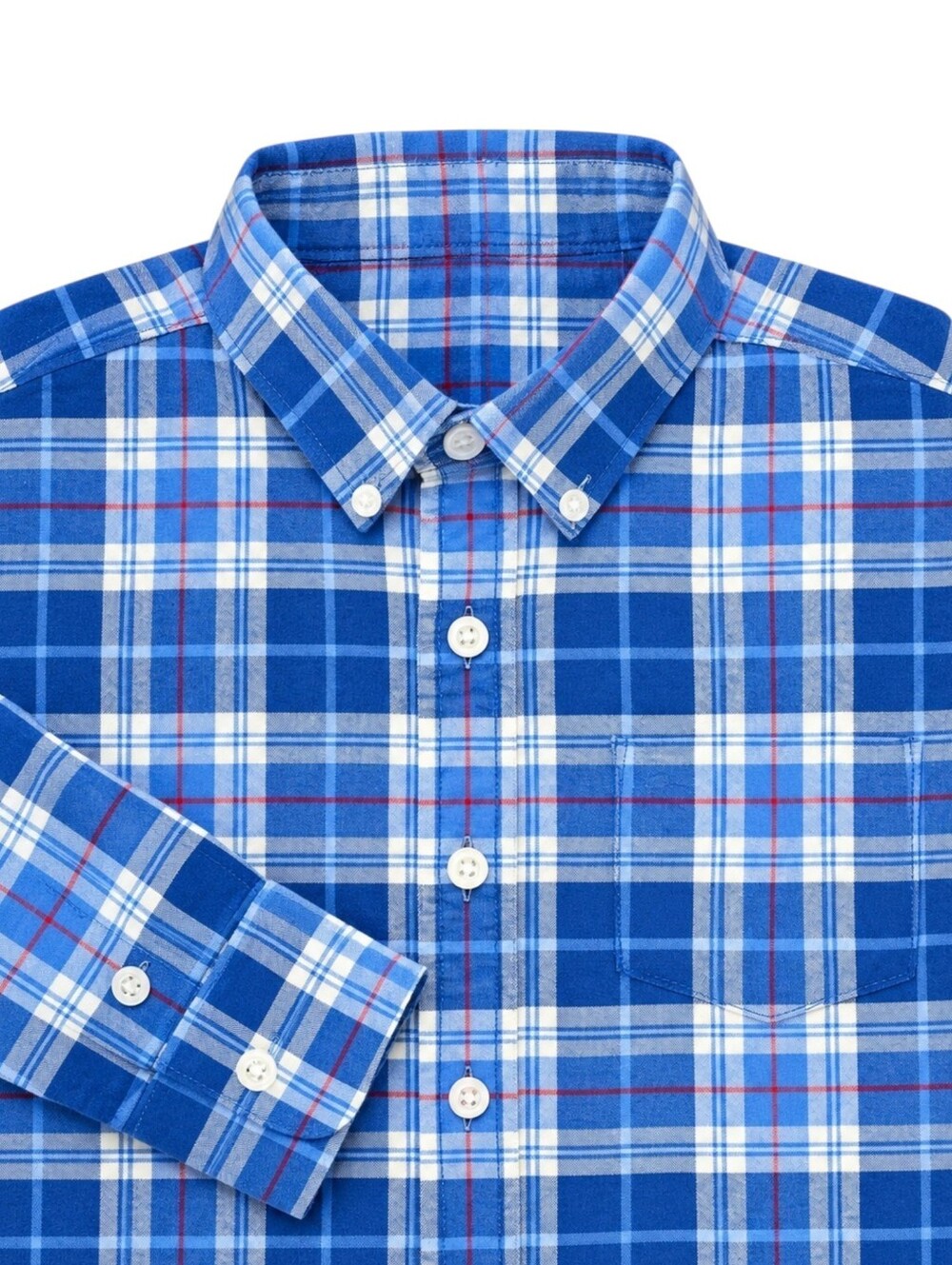 Janie And Jack Kids Blue Plaid Button Down Cotton Shirt Church Boys Size 4 4T